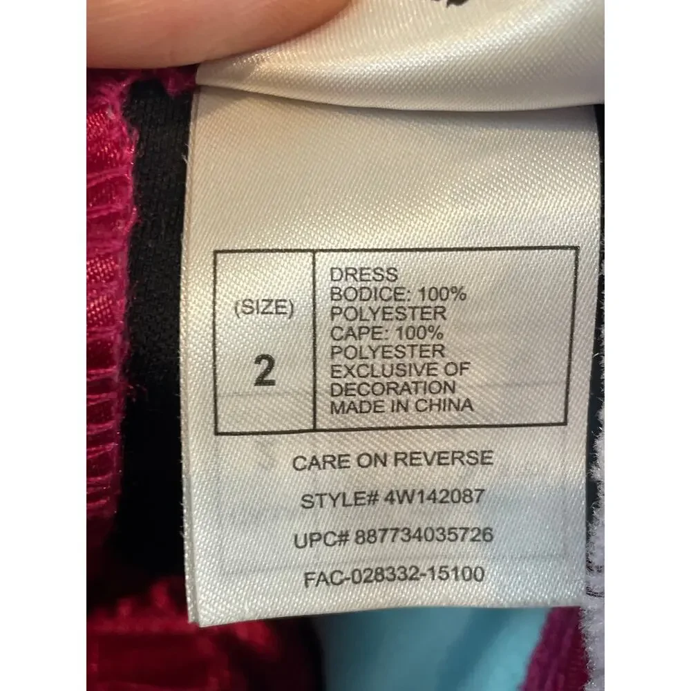 Disney Store Anna Dress Size 2 Burgundy and Blue